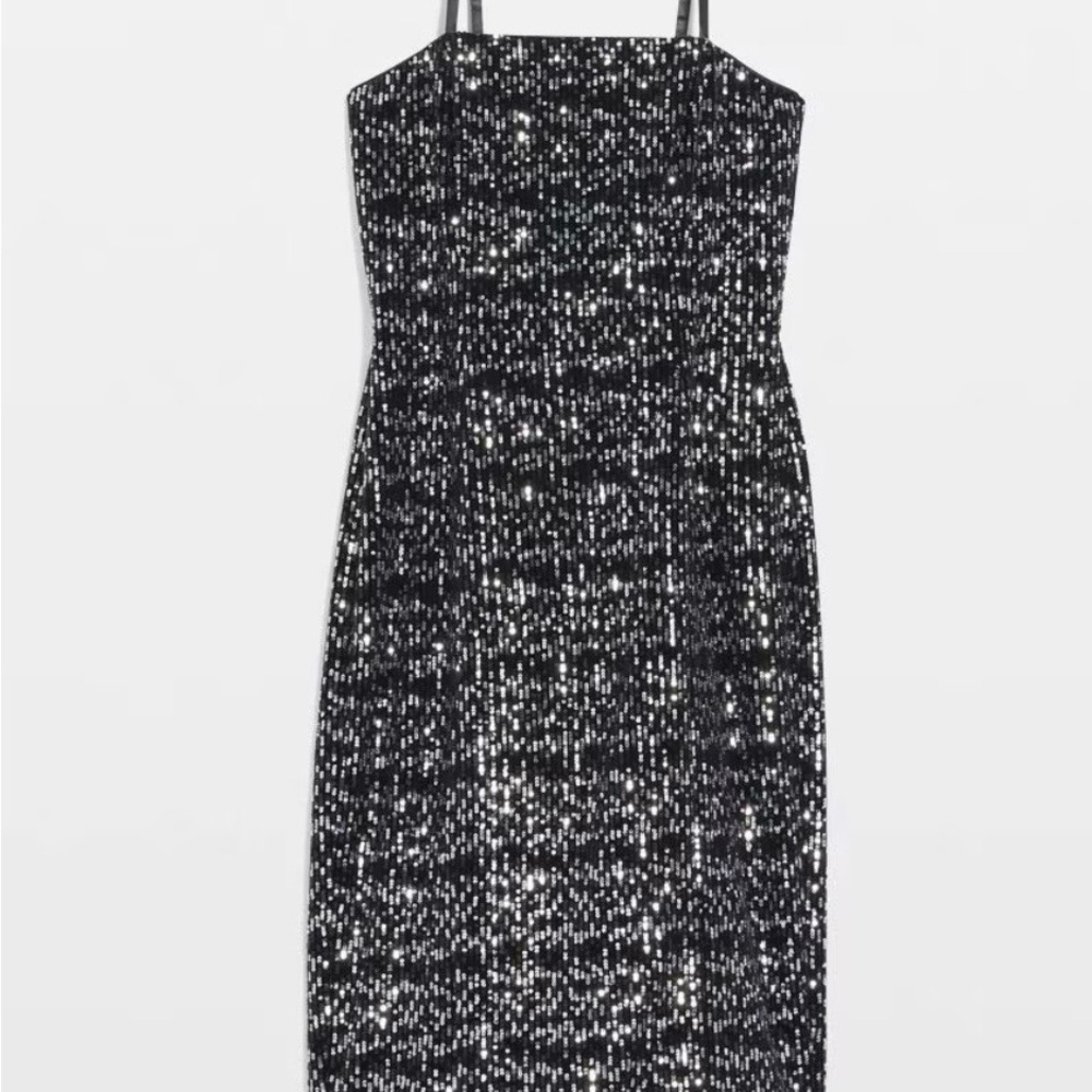 White House Black Market Strapless Sequin Dress - Picture 5 of 8